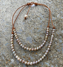 Load image into Gallery viewer, HC Double Strand Angle Pearl Necklace