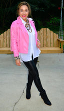 Load image into Gallery viewer, Missing You Motto Fringe Jacket