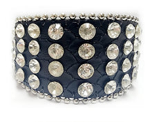 Load image into Gallery viewer, Leather Rhinestone Adjustable Bling Studded Bracelet