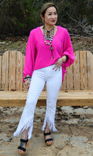Load image into Gallery viewer, Cello High Rise Crop Flare with Fringe Hem