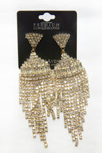 Load image into Gallery viewer, Rhinestone Triangle Waterfall Earrings - Post