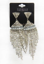 Load image into Gallery viewer, Rhinestone Triangle Waterfall Earrings - Post