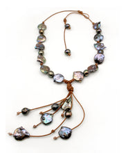 Load image into Gallery viewer, HC Handmade Tahitian Black Pearl Necklace 18" to 22"