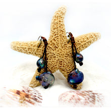 Load image into Gallery viewer, HC- Two Drop Black Pearl Earrings