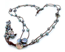 Load image into Gallery viewer, HC Tahitian Black Pearl Necklace 26 to 30"
