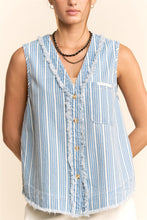 Load image into Gallery viewer, Davi &amp; Dani - V NECK DENIM VEST
