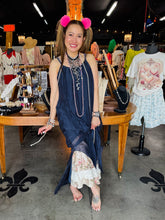 Load image into Gallery viewer, Karamel Collection - Silk Strappy Maxi Dress - Navy
