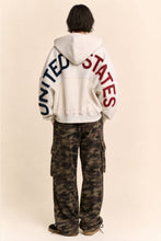 Load image into Gallery viewer, Davi &amp; Dani - USA AMERICAN HERITAGE PATCH ZIP-UP HOODIE Ship 9/28/29
