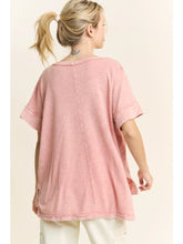 Load image into Gallery viewer, Mineral Wash Scooped Neck Slub Blouse
