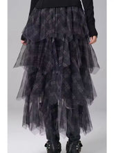 Load image into Gallery viewer, Tiered Tulle Plaid Skirt
