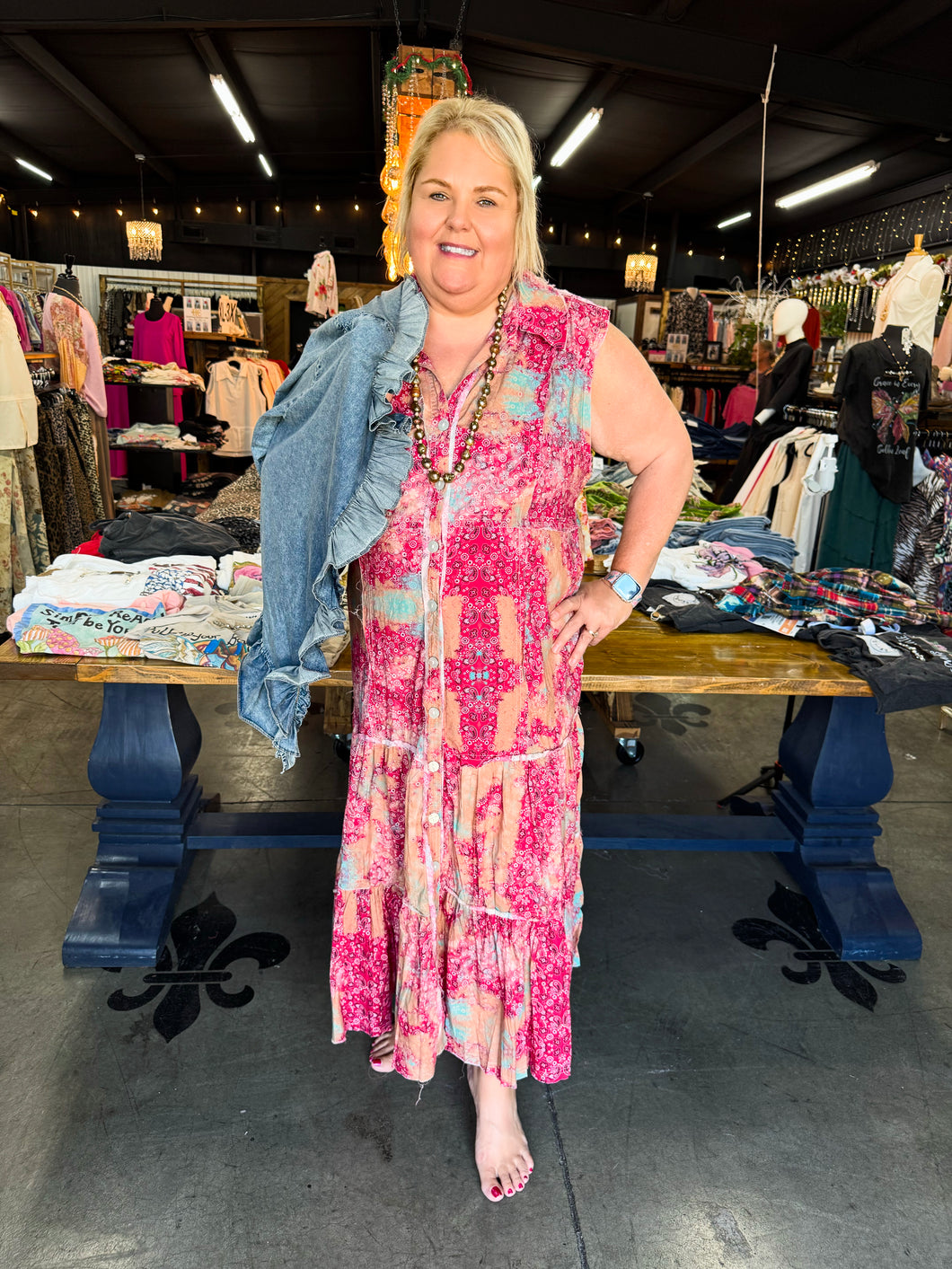 A Rare Bird - Bandana Vest Duster Dress