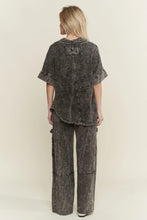 Load image into Gallery viewer, J. Her - Mineralwash Multi Pockets Wide Leg Terry Pants
