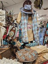 Load image into Gallery viewer, A Rare Bird  - Sleeveless Pearl Snap Bleached Flannel Distressed
