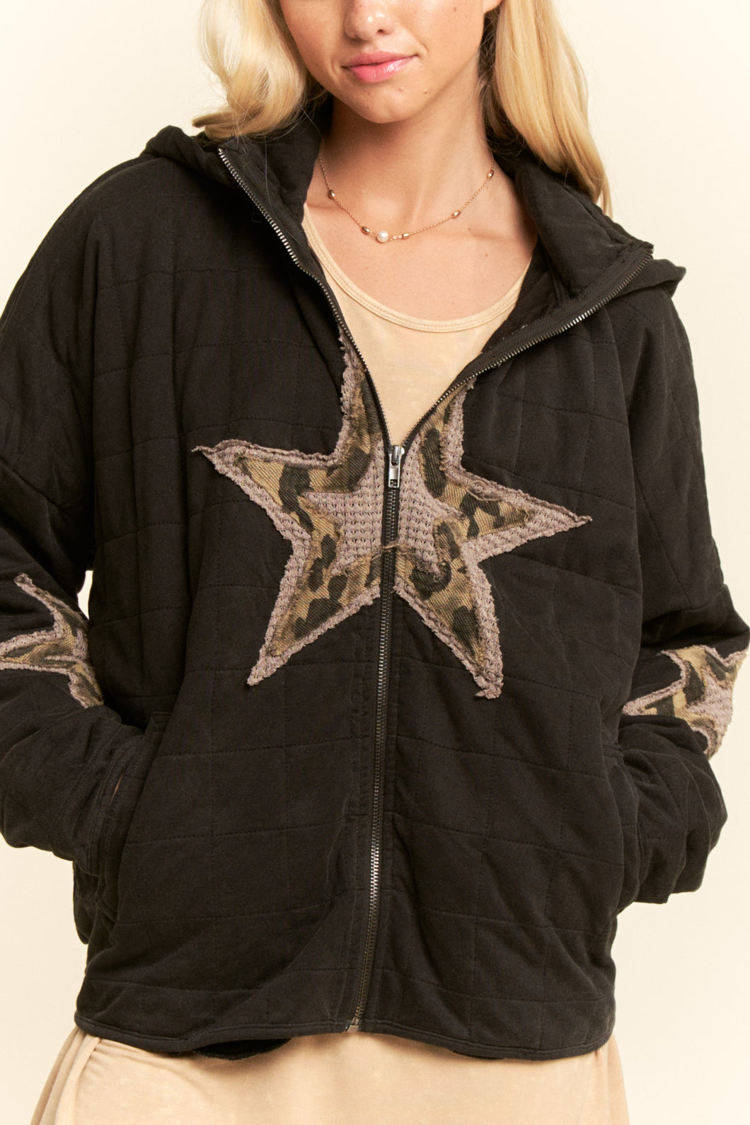 Washed French Closure Relaxed Fit Jacket