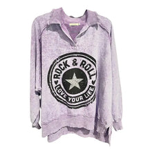 Load image into Gallery viewer, I Love Linen - French Terry Oversized Sweatshirt W/Star Bling
