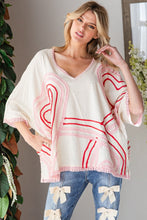 Load image into Gallery viewer, Oli &amp; Hali - Washed Connective Hearts V Neck Top
