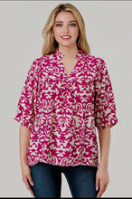 Load image into Gallery viewer, Devon Half Sleeve  Print Loose Top
