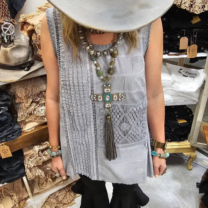 A Rare Bird - Grey Lace Cami