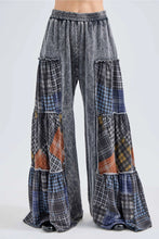 Load image into Gallery viewer, J. Her - Mineral Washed Tiered Plaid Wide Flare Pants
