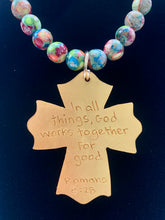 Load image into Gallery viewer, Hidden Truth Jewelry - Multi Color Beads with Leah Cross Necklace
