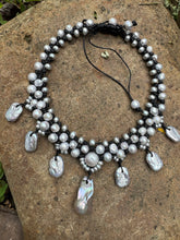 Load image into Gallery viewer, HC - HC - She Is The Queen Silver  Pearls Necklace OOAK
