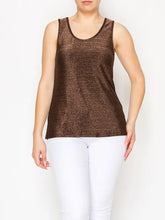 Load image into Gallery viewer, Origami - Shimmery Essential Sleeveless Lurex Tank - COPPER
