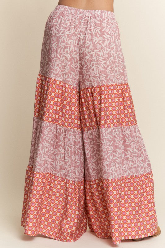 J.NNA - Multi-color Tiered Wide Leg Bell Bottoms