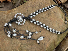 Load image into Gallery viewer, HC - Double Strands Sunflower Silver Pearls Necklace
