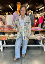Load image into Gallery viewer, Origami - LACE AND SEQUIN BLAZER JACKET WITH PRINT - FREEDOM
