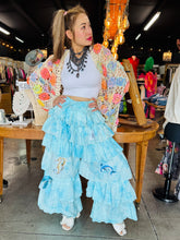 Load image into Gallery viewer, Indi &amp; Sai - Dolphin, Seahorse &amp; Turtle Frill Eyelet Bloomer Blue
