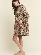 Load image into Gallery viewer, J.nna - Leopard Soft Warm Hooded Lounge Wear Top
