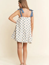 Load image into Gallery viewer, J.NNA - A-Line Polka-Dot Sleeveless Mini Dress BLUE
