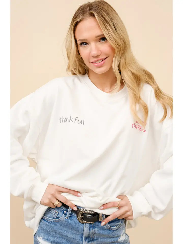 Blue B - French Terry Embroidered Pullover