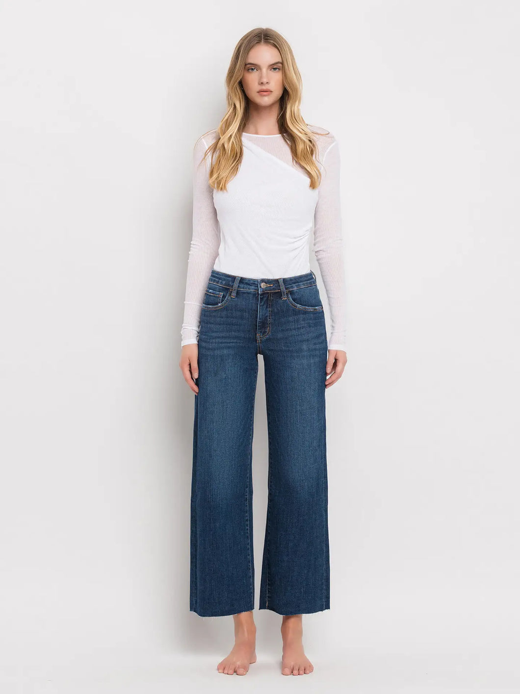 Vervet - Tummy Control Mid Rise Wide Leg Jeans