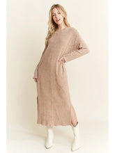 Load image into Gallery viewer, J. Her - Mineral Wash Crew Neck Melange Sweater Dress
