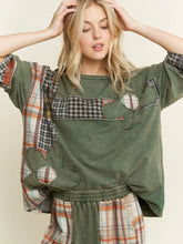 Load image into Gallery viewer, J. Her - Mineral Washed Plaid Daisy Top
