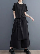 Load image into Gallery viewer, HCB - Ninth Pants Wide Leg Solid Color Split-Joint Casual Pants Bottoms
