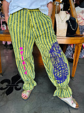 Load image into Gallery viewer, I Love Linen -  Tiger Spirit Chartreuse Denim Stripe Bloomer
