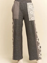 Load image into Gallery viewer, Davi &amp; Dani - Milli  Mix Matched Flower Patch Sweatpants - Charcoal
