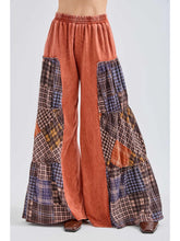 Load image into Gallery viewer, J. Her - Mineral Washed Tiered Plaid Wide Flare Pants
