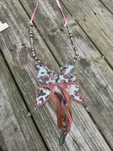 Load image into Gallery viewer, A Rare Bird-Pink Leopard Leather Butterfly Necklace
