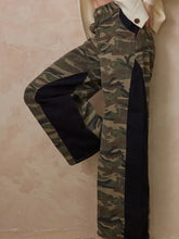 Load image into Gallery viewer, Camouflage Wide Leg Pants with Contrast Panels
