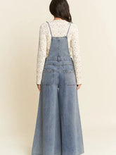 Load image into Gallery viewer, Davi &amp; Dani - Washed Denim Wide Leg Opening Overall Jumpsuit
