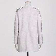 Load image into Gallery viewer, Asymmetrical Patchwork Frayed Hem Street Jacket
