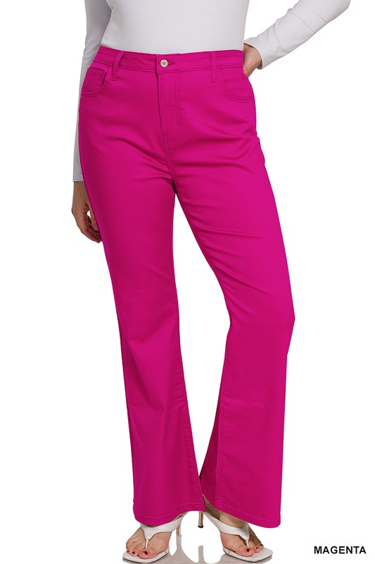 Closet Zenana Pants Bootcut Color Denim Hannah Plus Shop – High-rise -