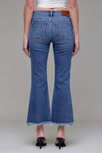 Load image into Gallery viewer, Hidden Jeans - Medium Wash Frayed Hem Cargo Crop Flare
