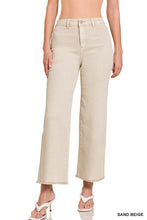 Load image into Gallery viewer, ACID WASHED FRAYED CUTOFF HEM STRAIGHT WIDE PANTS
