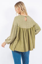 Load image into Gallery viewer, J. Her - Mineral Washed Babydoll Top With Pocket
