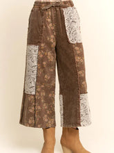 Load image into Gallery viewer, Davi &amp; Dani - Washed Corduroy and Flower Denim Pants
