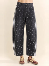 Load image into Gallery viewer, Davi &amp; Dani - Polka Dot Side Stripe Barrel Jeans
